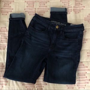 American Eagle dark wash hi rise jegging size 6